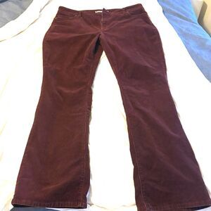 Land’s End Corduroy Bootcut Pants Size 18 Tall Burgundy